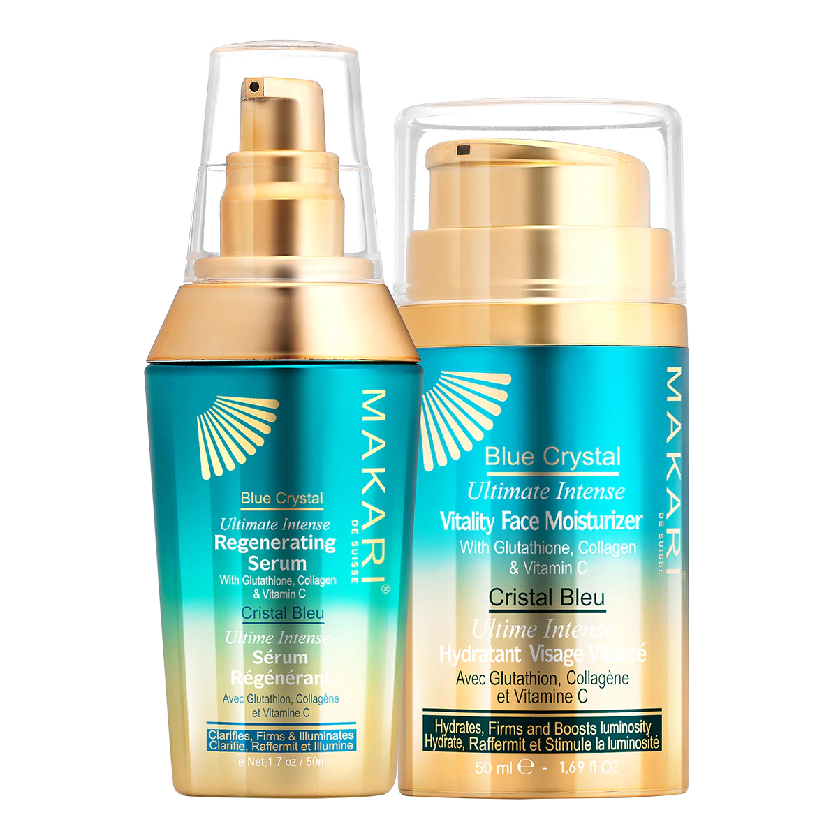 Makari Blue Crystal Serum and Moisturiser Duo